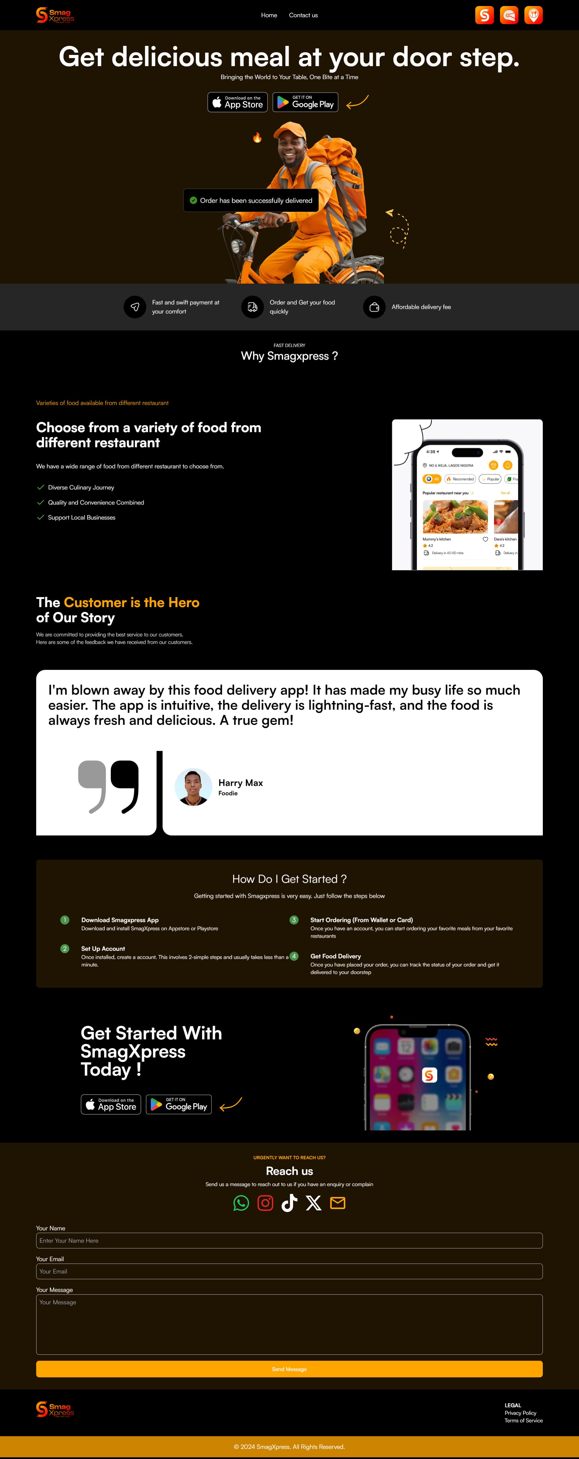 SmagXpress Home Page preview